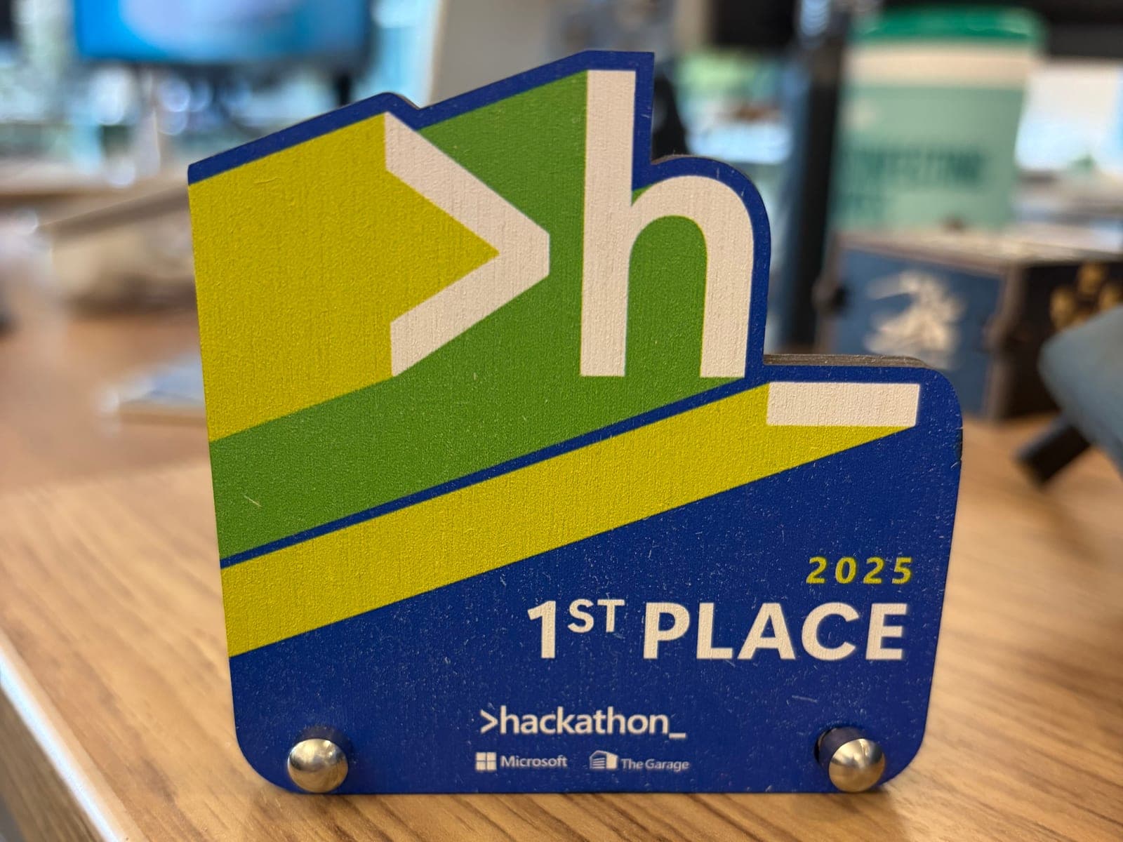 Microsoft Global Hackathon 2025 1st place plaque